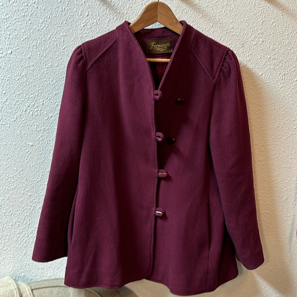 Vintage ✨ Mauve Peacoat Ferncroft 100% wool